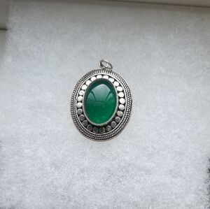 Elegant Silver and Green Pendant